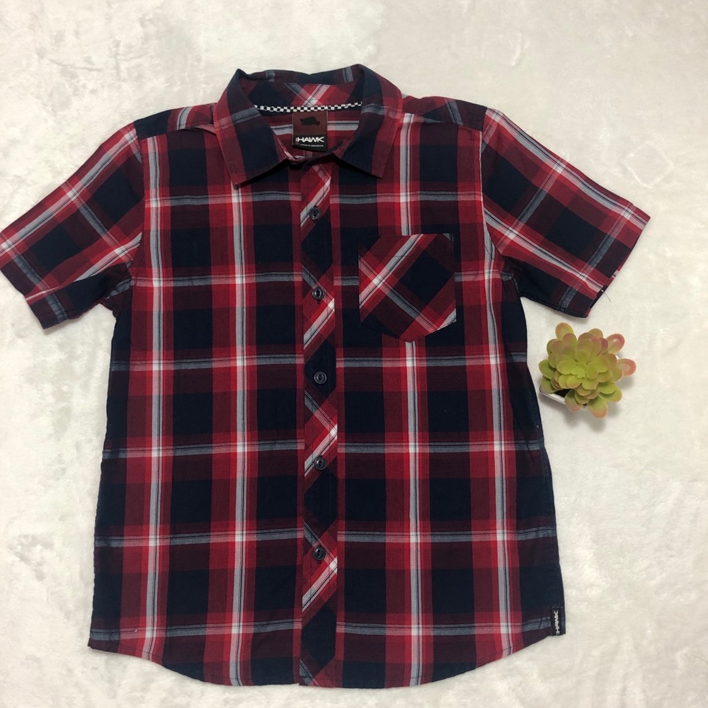 Hawk Boys pleaded shirt Sz 7X